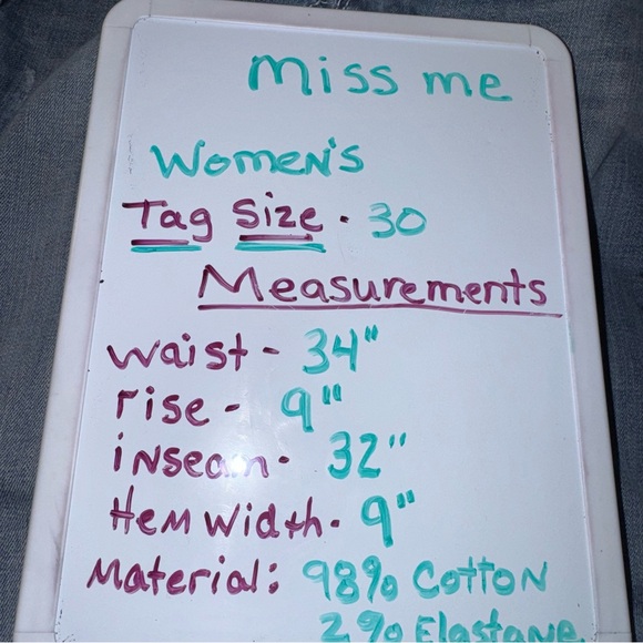 Miss Me Easy Boot Jeans Womens 30 Distressed Flawed Inner Thigh Wear Stretch - Picture 10 of 10